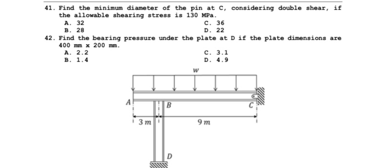 Situation 1 0 . An I - shaped beam with depth d =