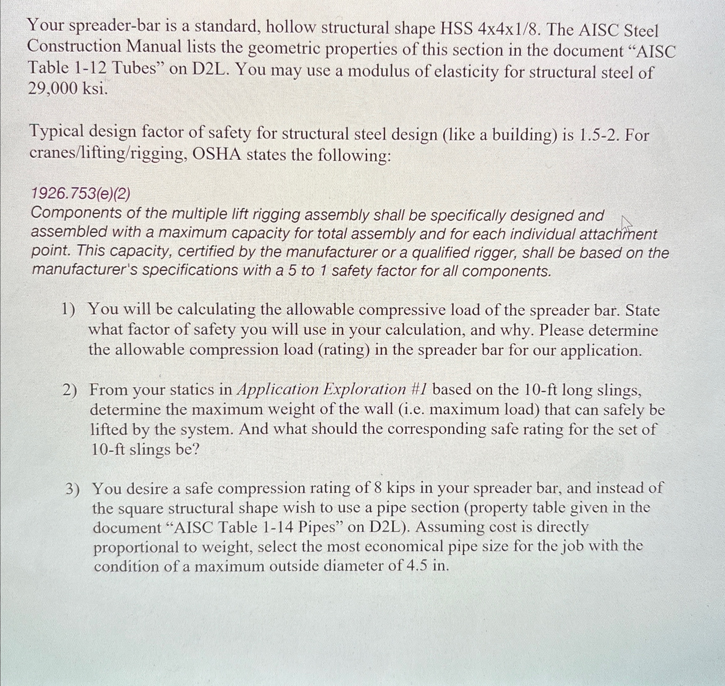 Your spreader - bar is a standard, hollow