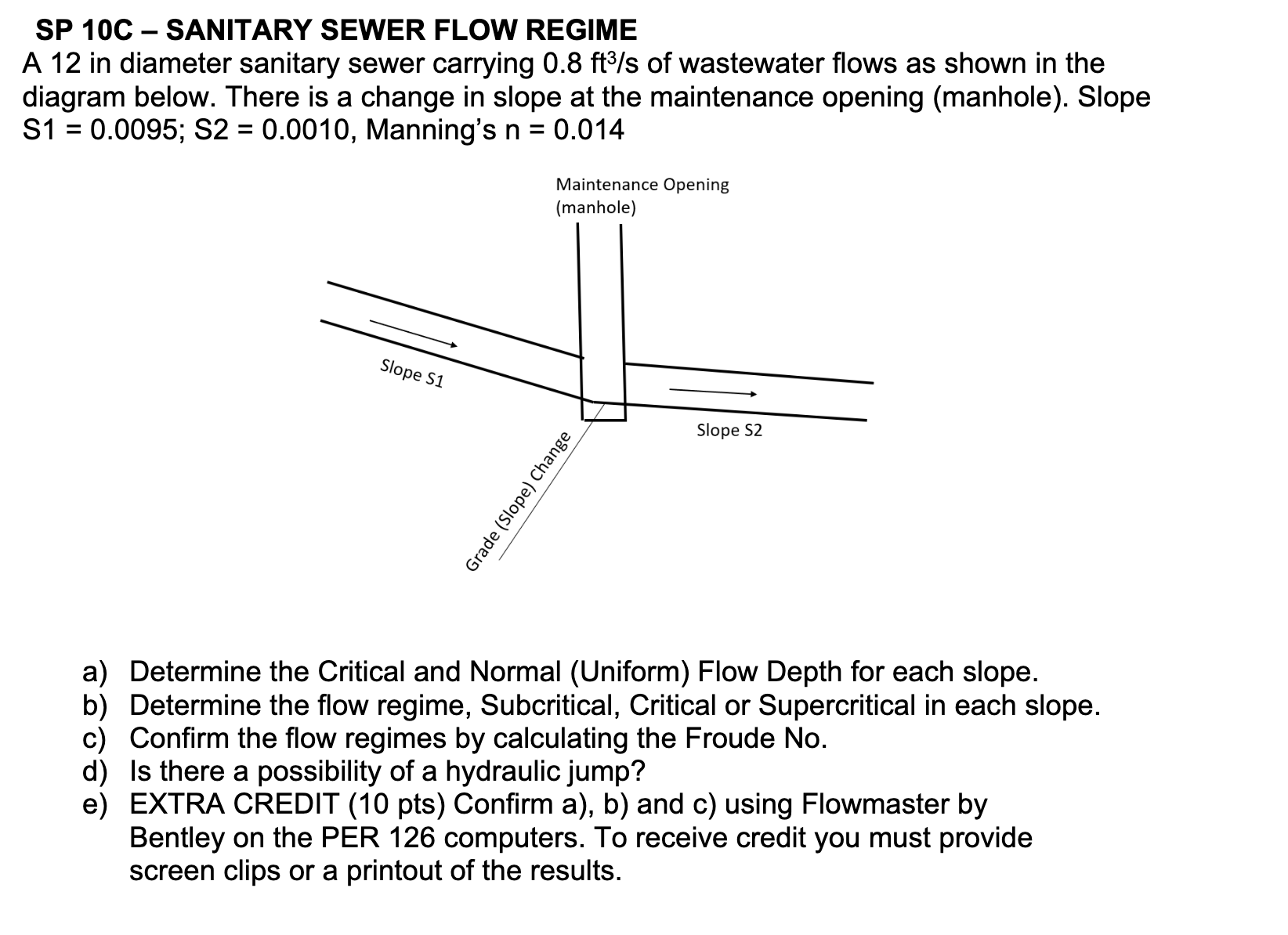 SP 1 0 C - SANITARY SEWER FLOW REGIME A 1 2 in
