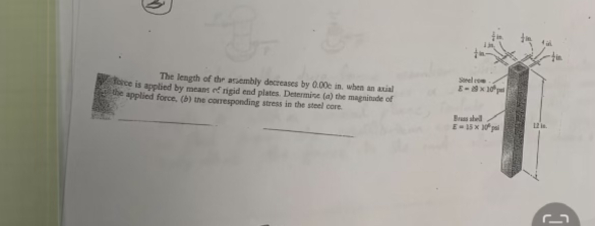 The leagth of the assembly decreases by 0 . 0 0 C