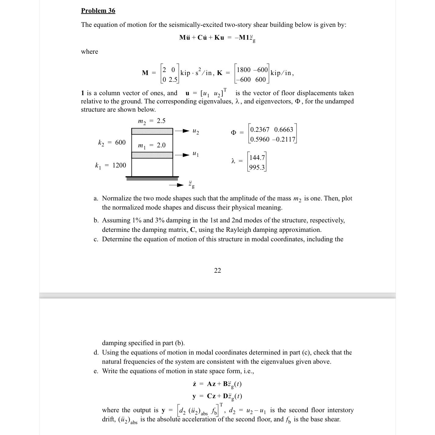 Problem 3 6 The equation of motion for the