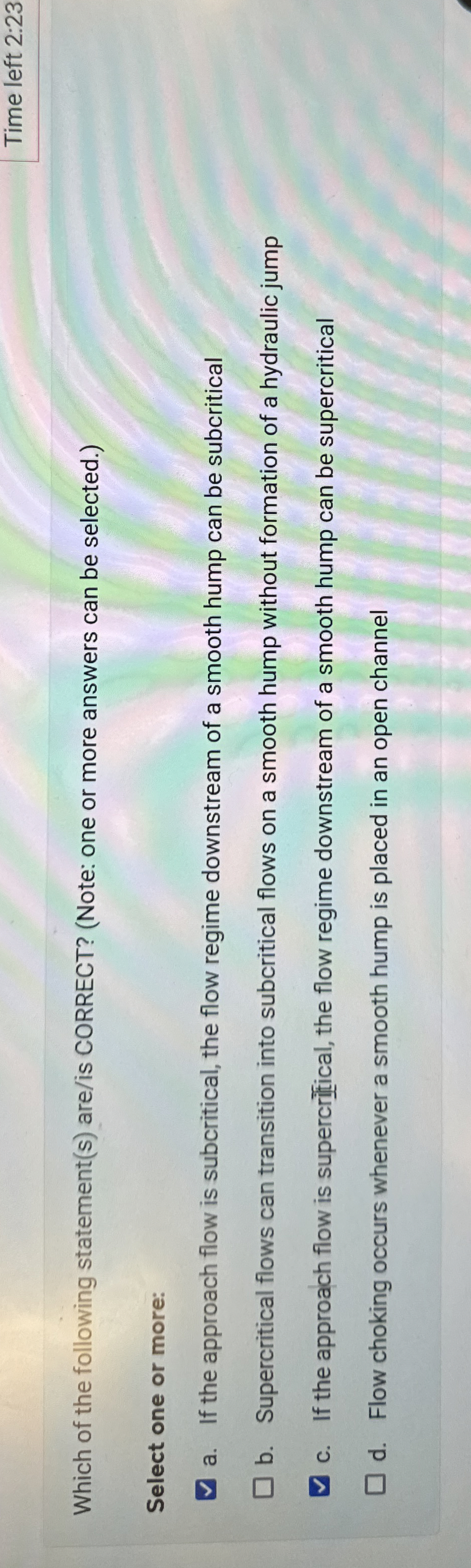 Time left 2 : 2 3 Which of the following