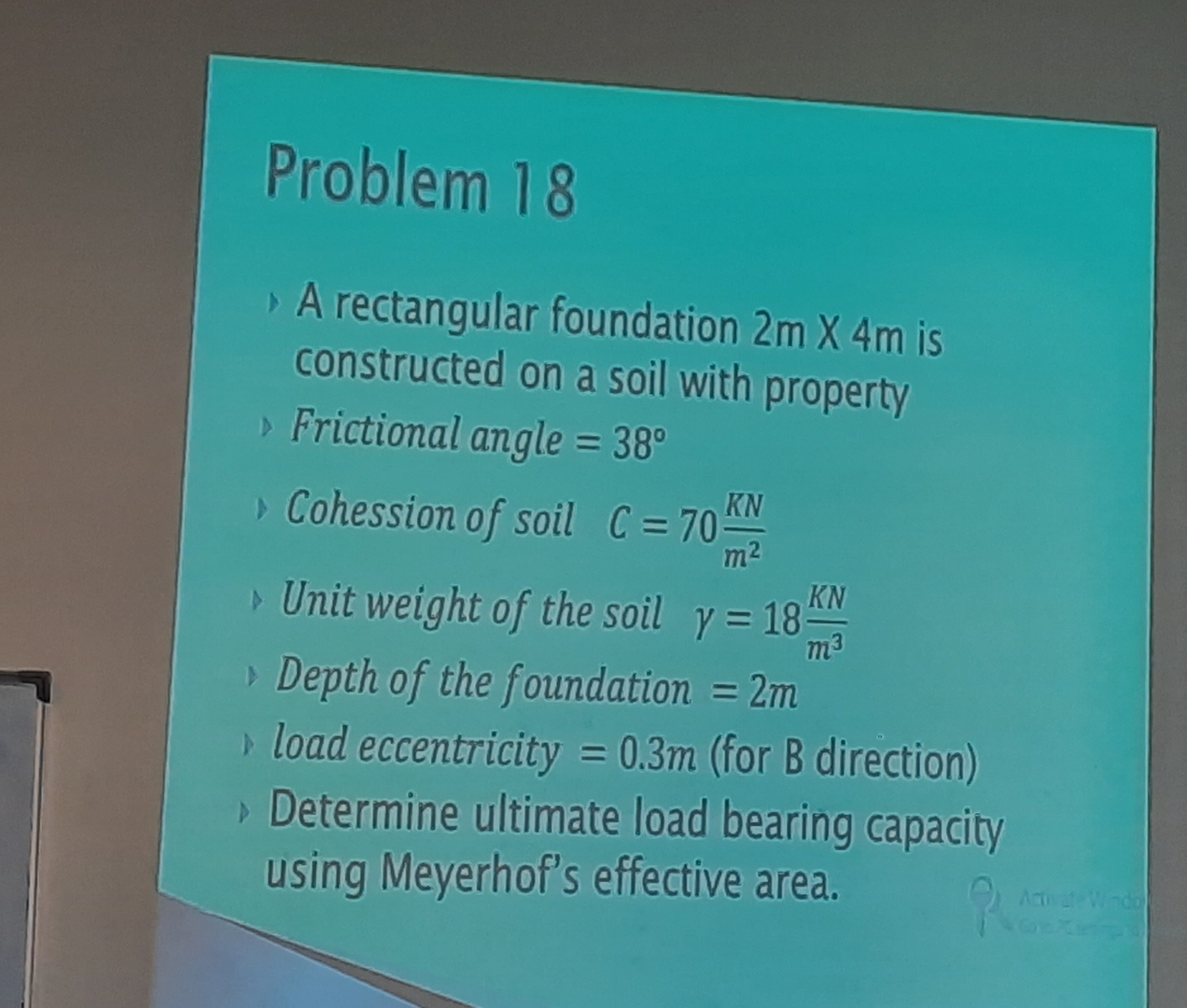 Problem 1 8 A rectangular foundation 2 m 4 m is