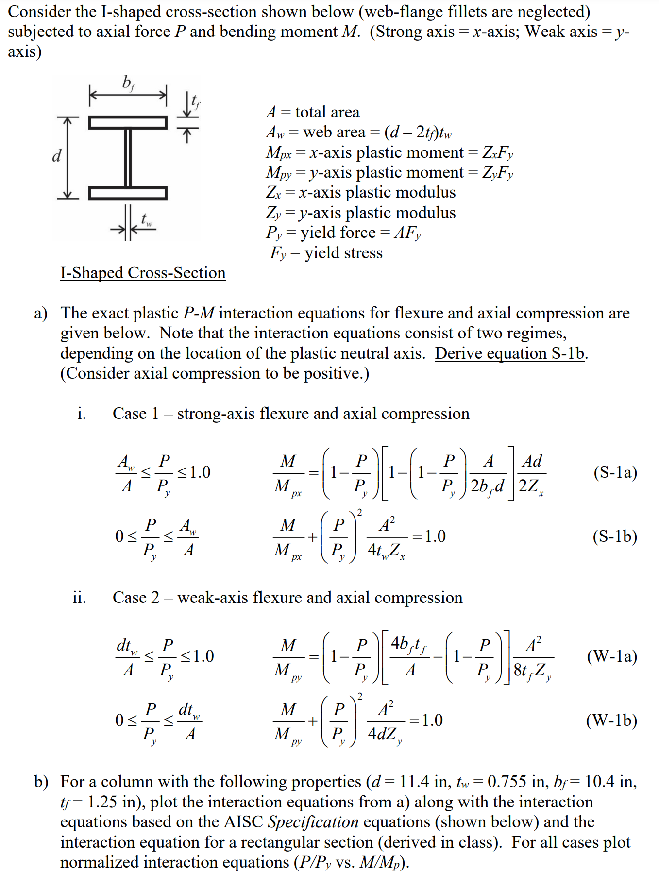 Consider the I - shaped cross - section shown