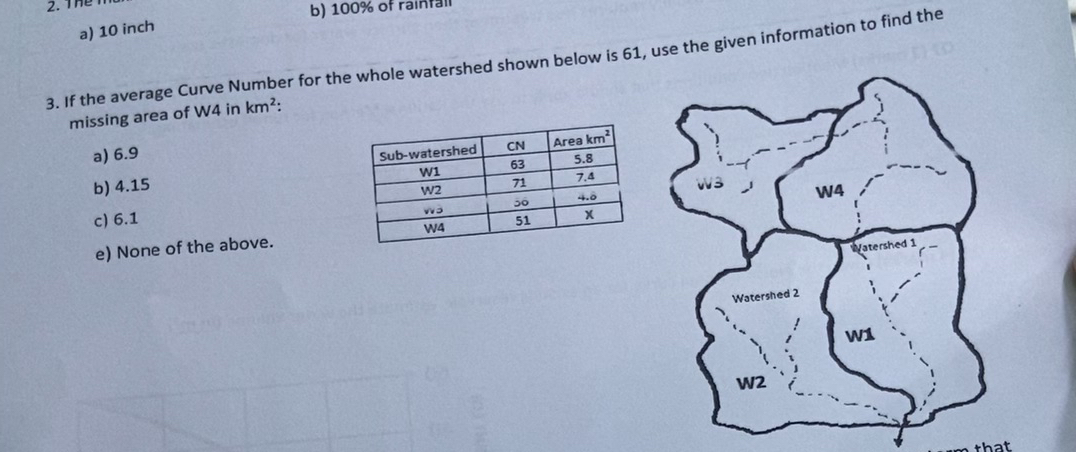 3 . If the average Curve Number for the whole