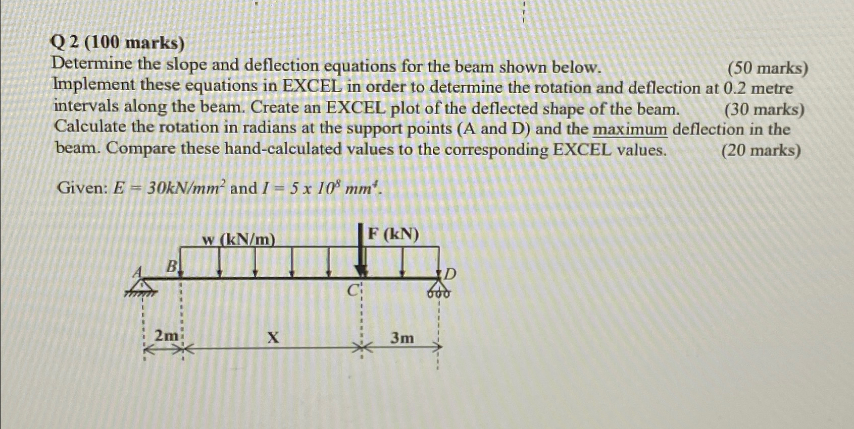Q 2 ( 1 0 0 marks ) Determine the slope and