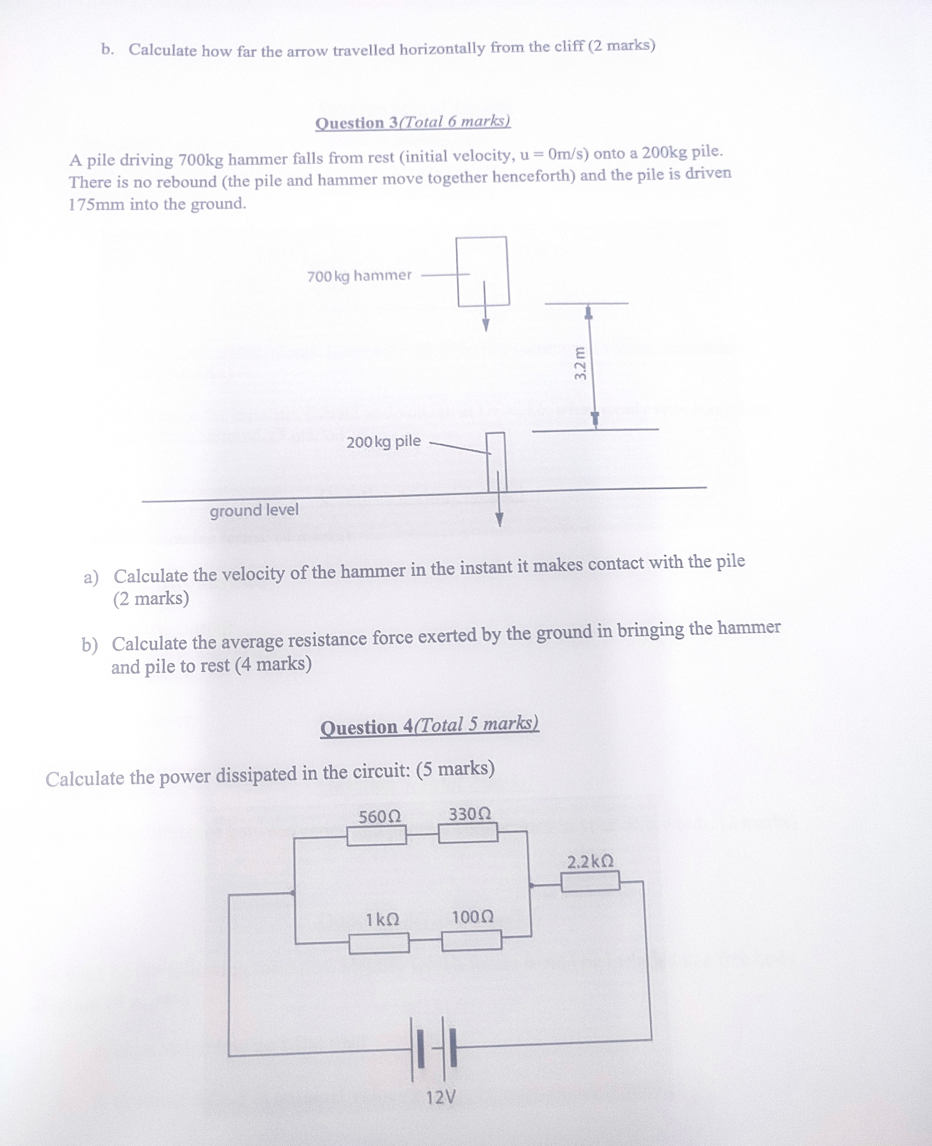 b . Calculate how far the arrow travelled