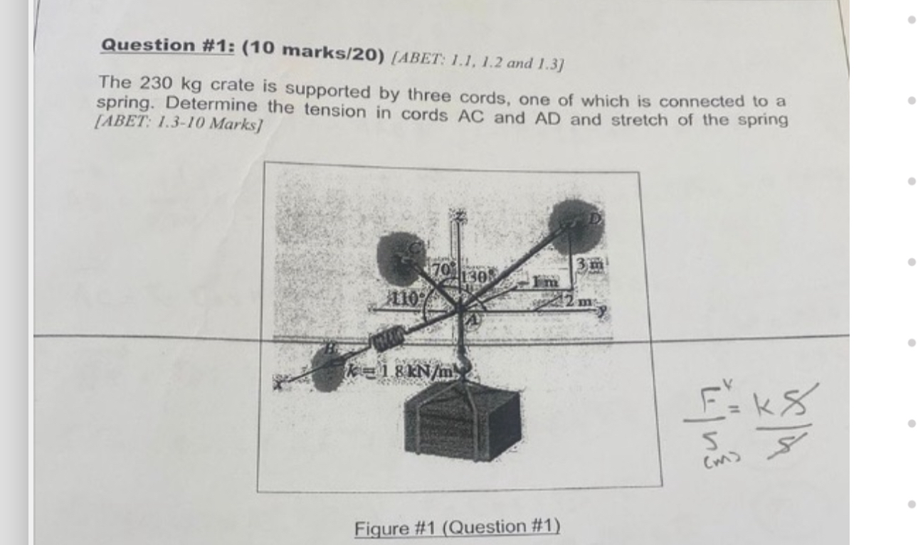Question #1: (10 marks/20) [ABET: 1.1, 1.2 and