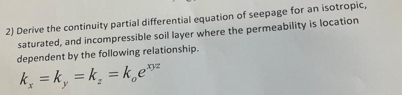 Derive the continuity partial differential