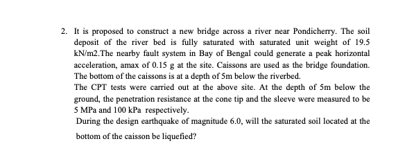 It is proposed to construct a new bridge across a