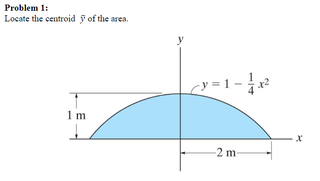 Problem 1 : Locate the centroid ( y ) bar of the