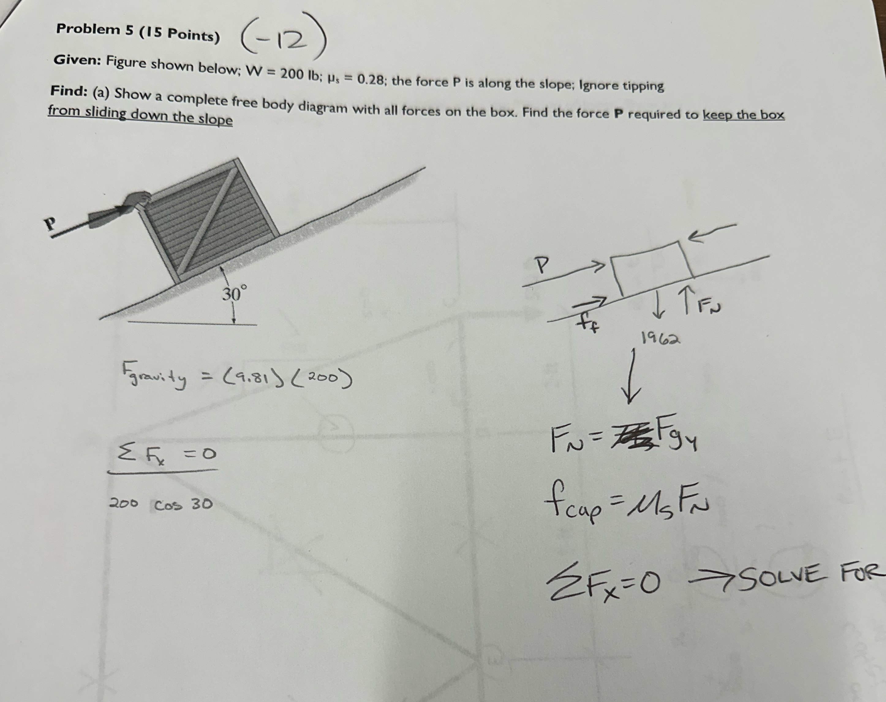 Problem 5 ( 1 5 Points ) ( - 1 2 ) Given: Figure