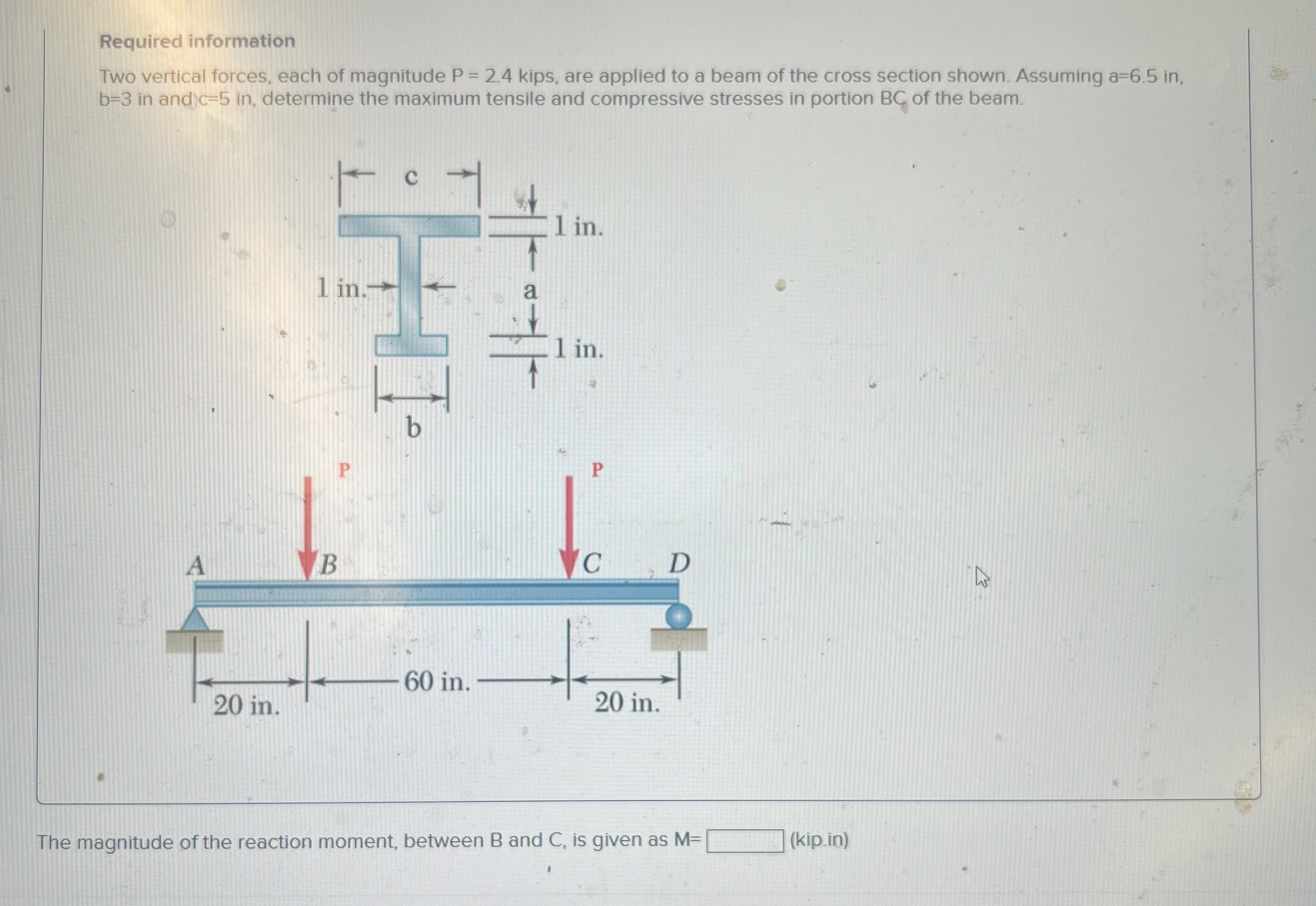 Required information Two vertical forces, each of