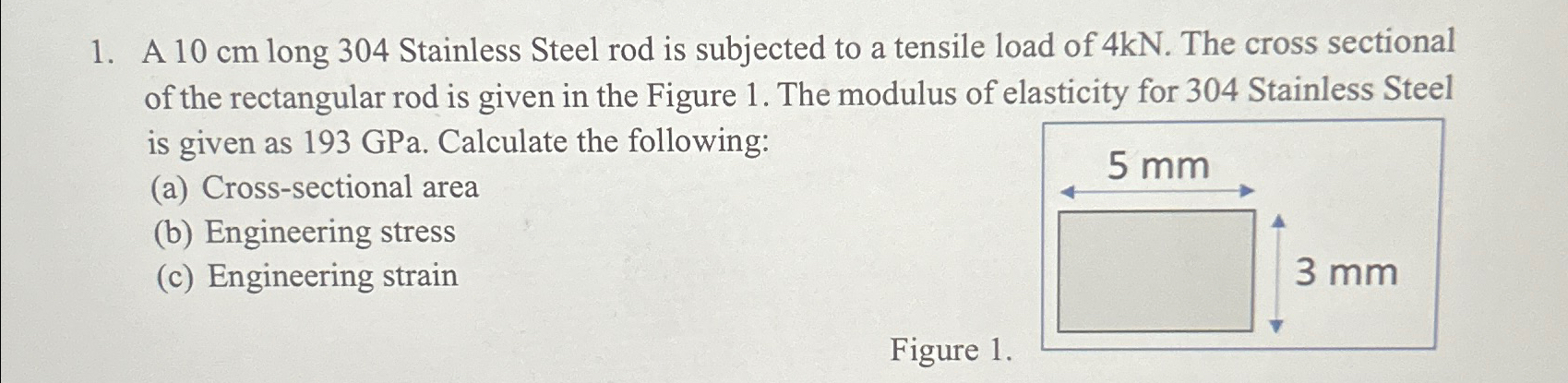 A 1 0 c m long 3 0 4 Stainless Steel rod is