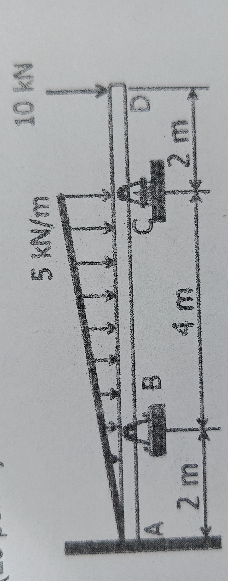 1 0 KN 5 kN / m 2 mBA 4 2 mm