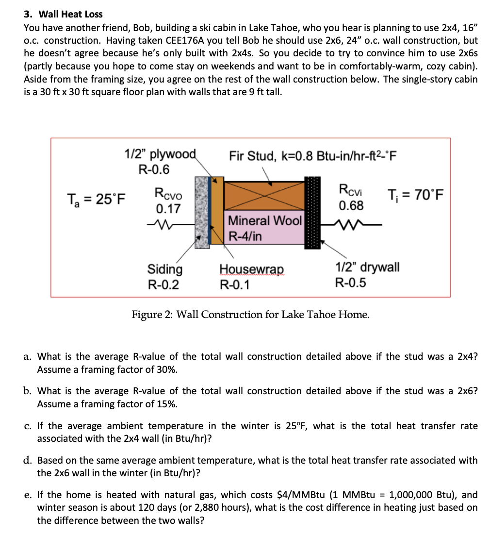 3 . Wall Heat Loss You have another friend, Bob,