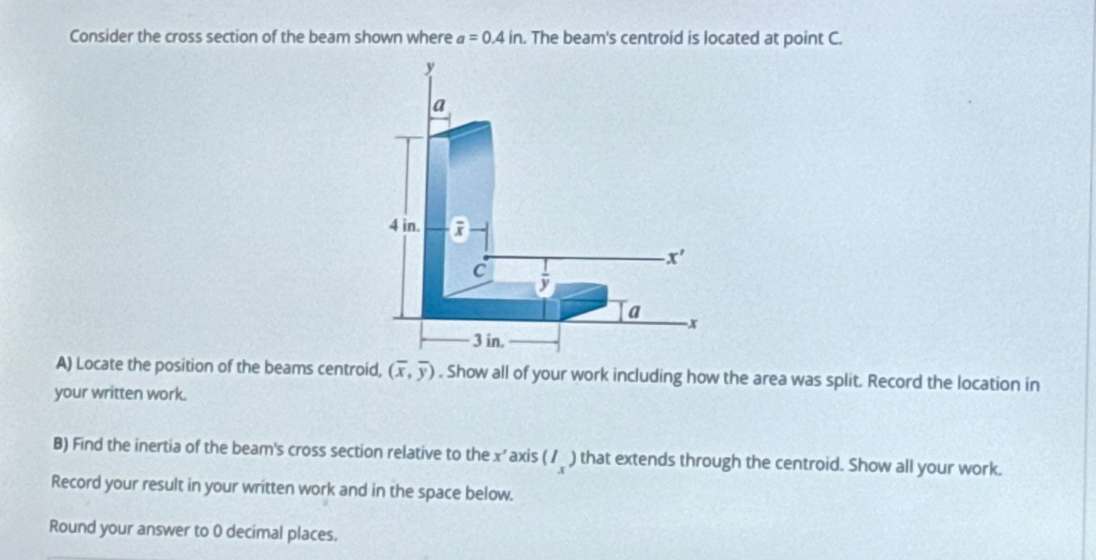 Consider the cross section of the beam shown