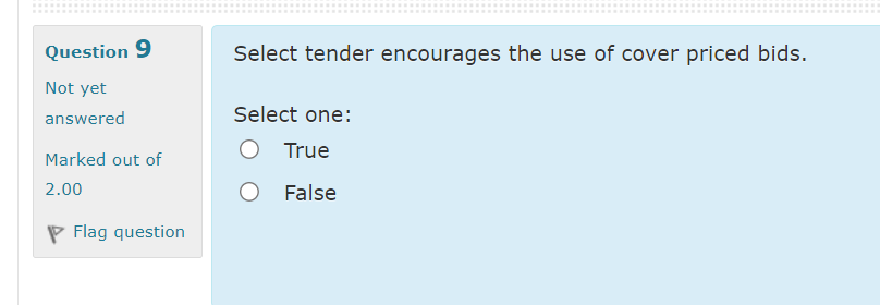 Select tender encourages the use of cover priced
