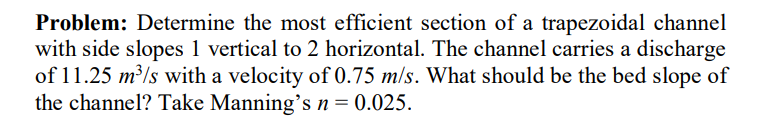 Problem: Determine the most efficient section of