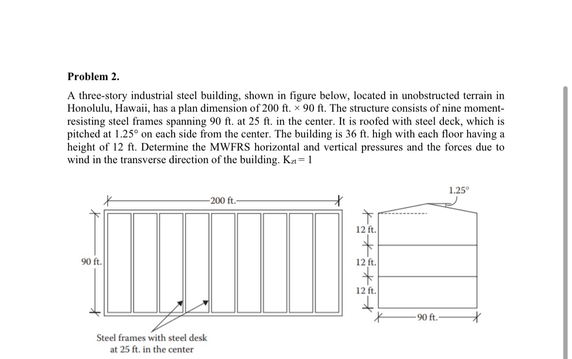 Problem 2 . A three - story industrial steel