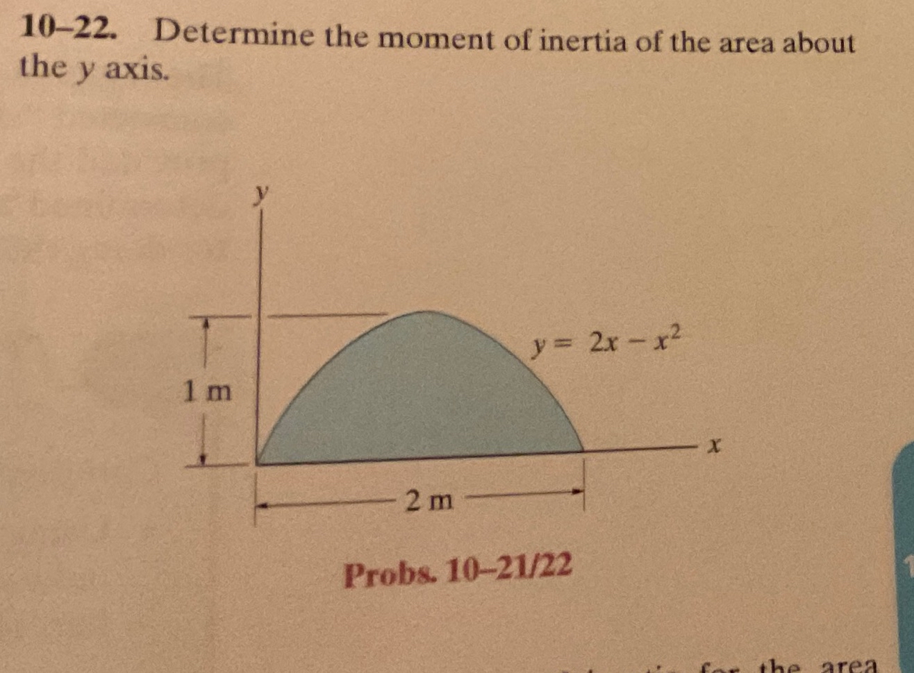 1 0 2 1 ) . Determine the moment of inertia of