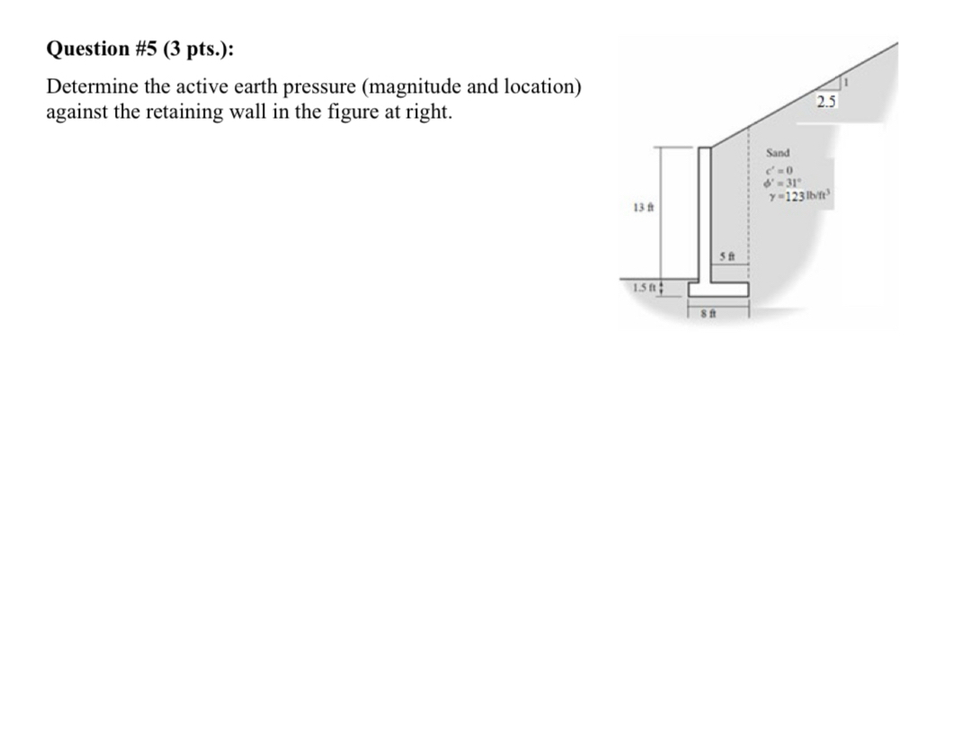 Question # 5 ( 3 pts . ) : Determine the active