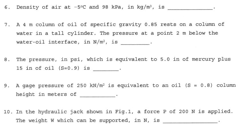 Density of air at - 5 C and 9 8 kPa, in k g m 3 ,