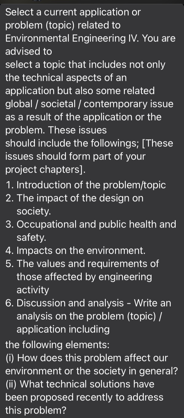 Select a current application or problem ( topic )