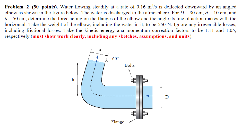Water flowing steadily at a rate of 0 . 1 6 ( m ^
