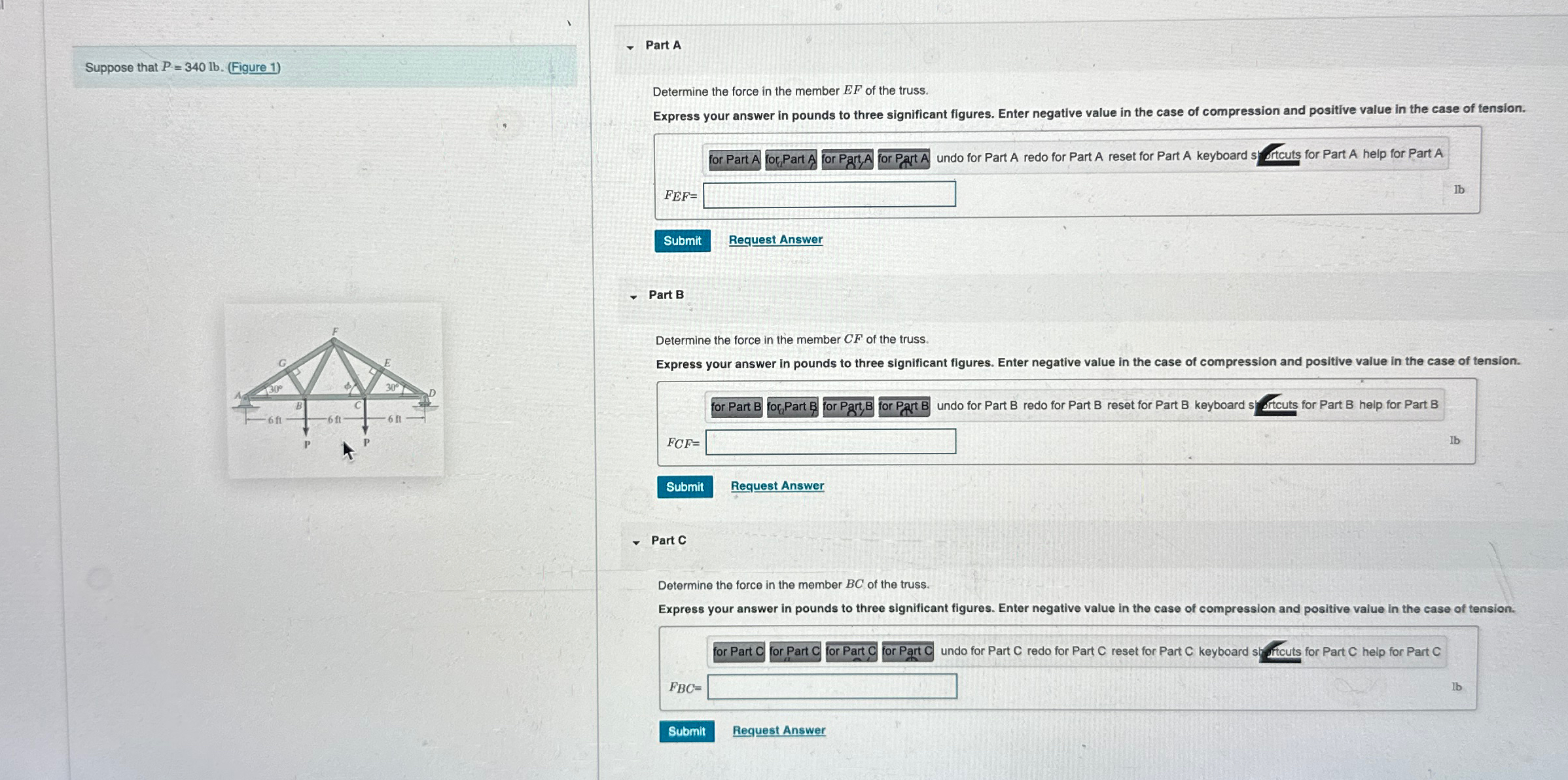 Suppose that P = 3 4 0 l b . ( Figure 1 ) Part A