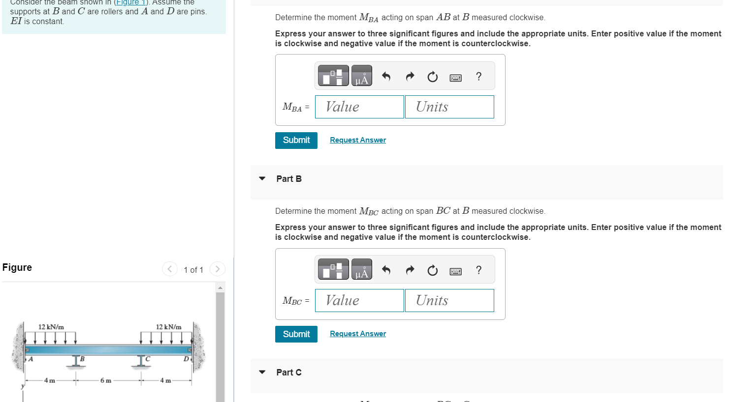 Consider the beam snown in ( trgure 1 ) . Assume