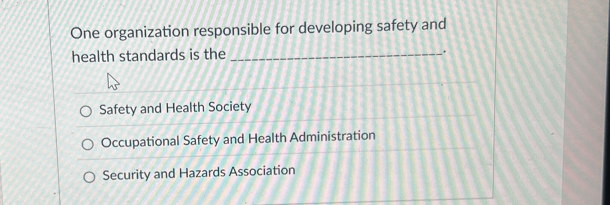 One organization responsible for developing