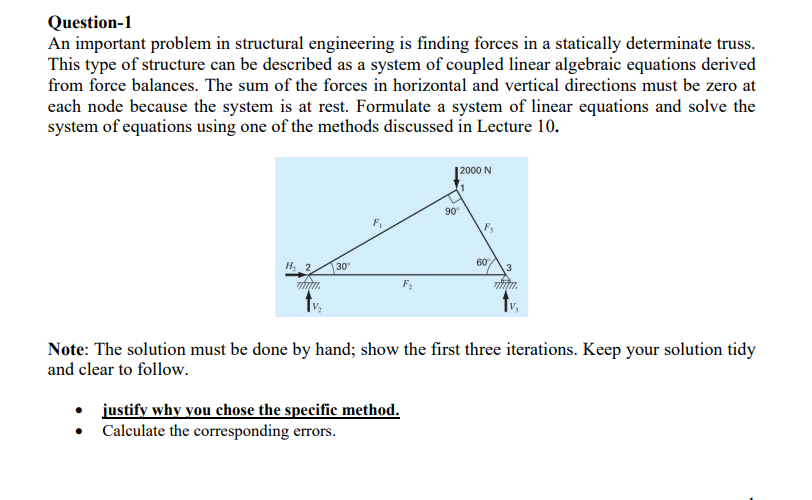 Question - 1 * * * * use Gauss elimination method