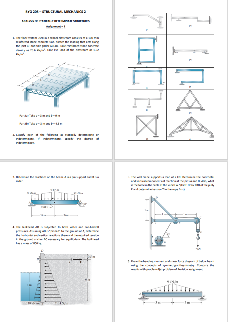 BYG 2 0 5 - STRUCTURAL MECHANICS 2 ANALYSIS OF