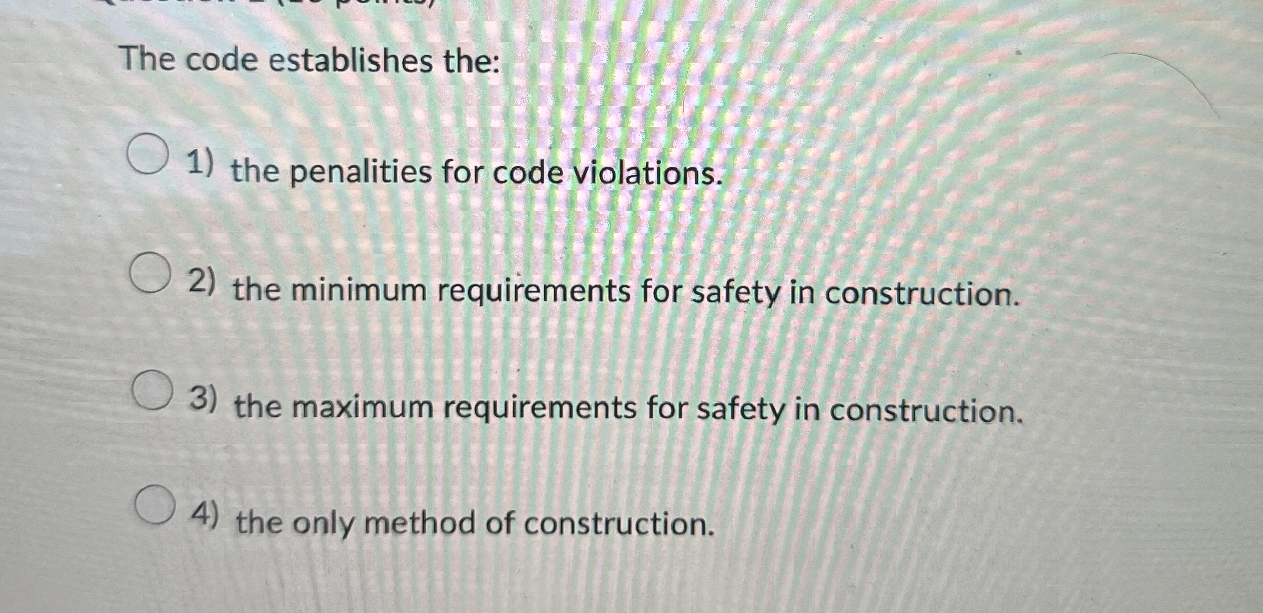 The code establishes the: the penalities for code