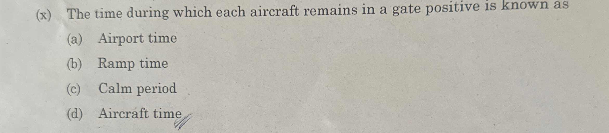 ( x ) The time during which each aircraft remains