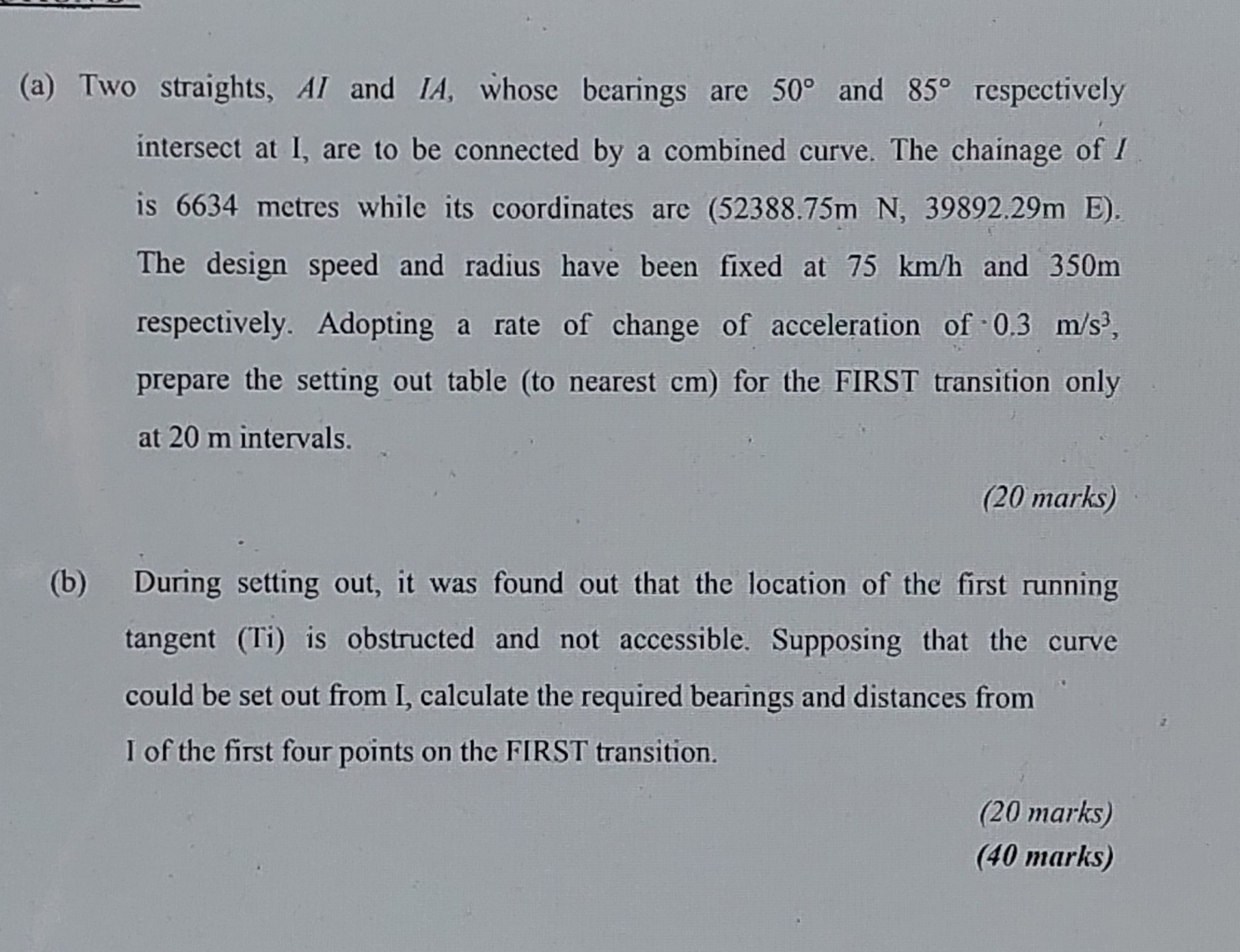 ( a ) Two straights, A I and I A , whose bearings