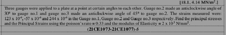 . ] Three gauges were applied to a plate at a