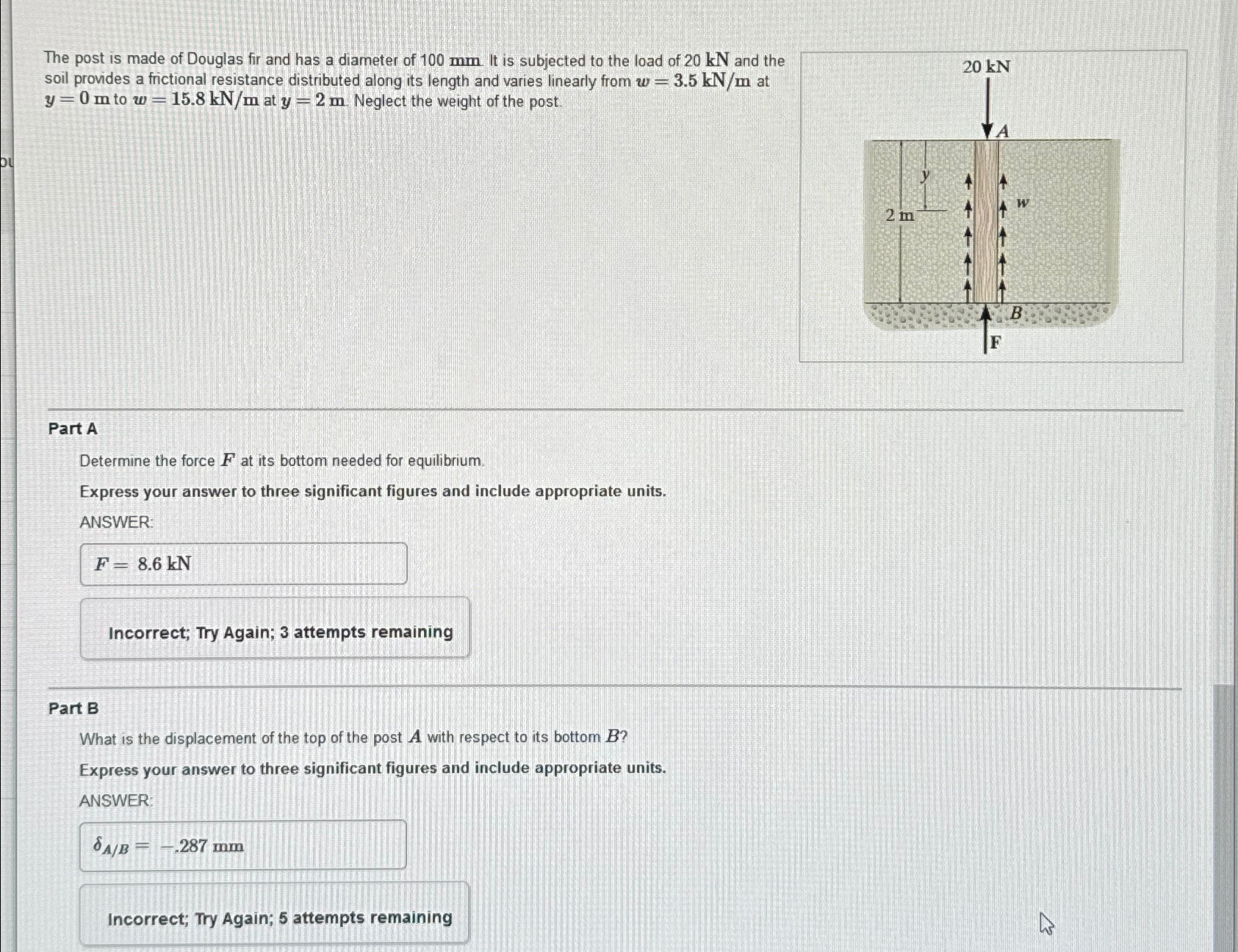 The post is made of Douglas fir and has a
