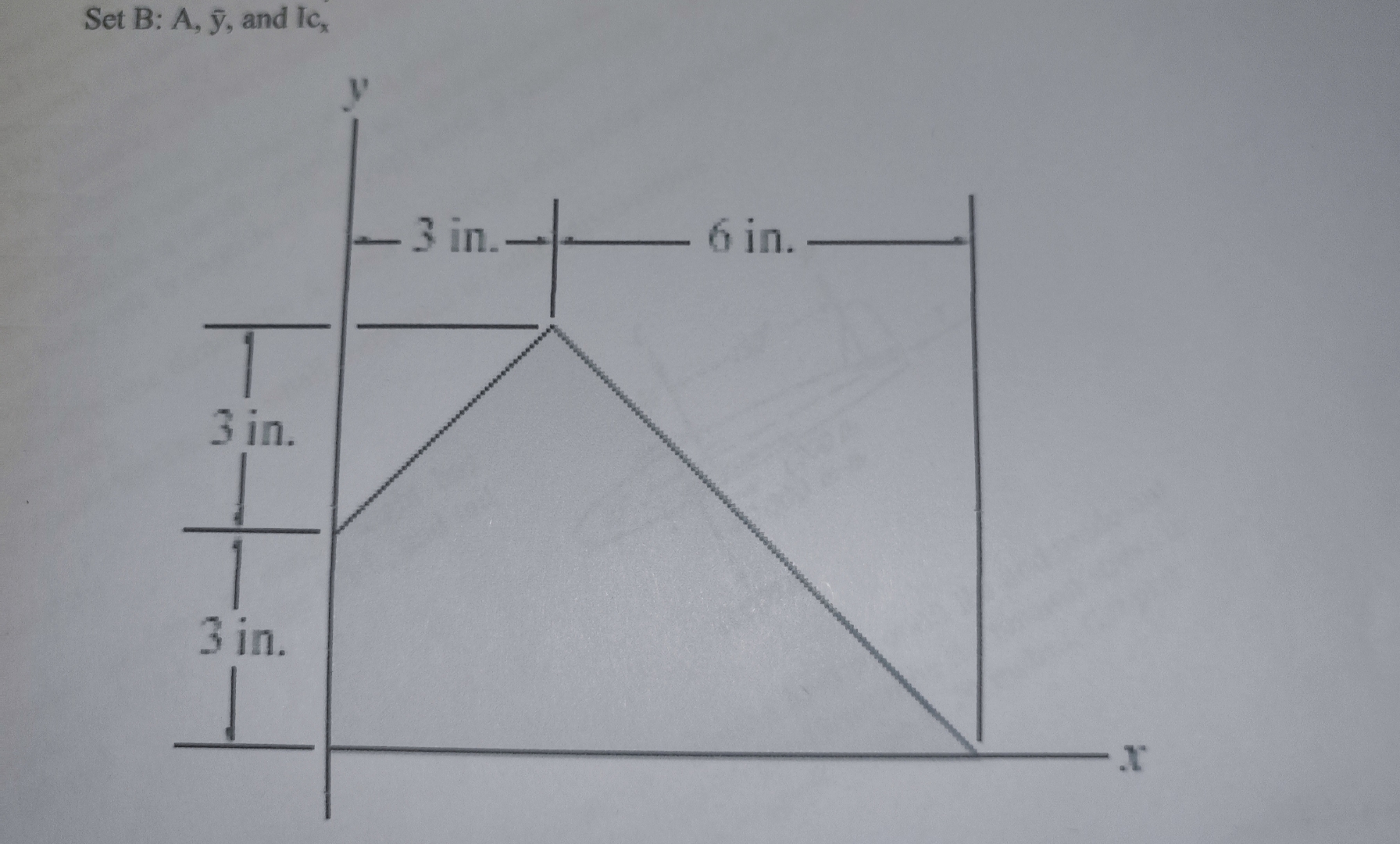 Determine the area, the position of the centroid