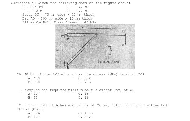 Situation 4 . Given the following data of the
