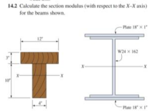 1 4 . 2 Calculute the section modulus ( with