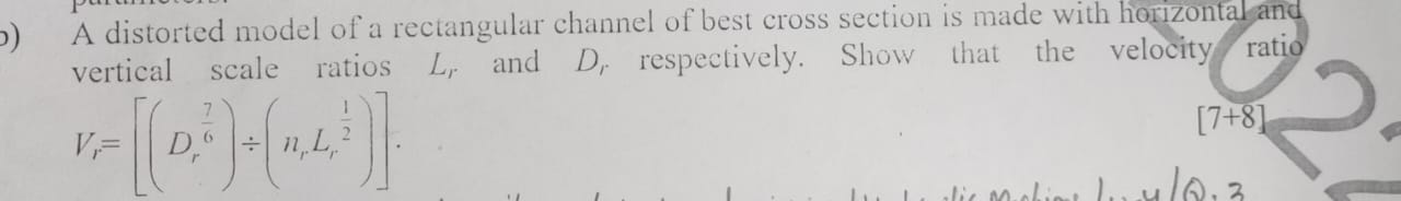 A distorted model of a rectangular channel of