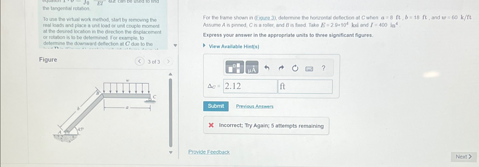the tangential rotation. To use the virtual work