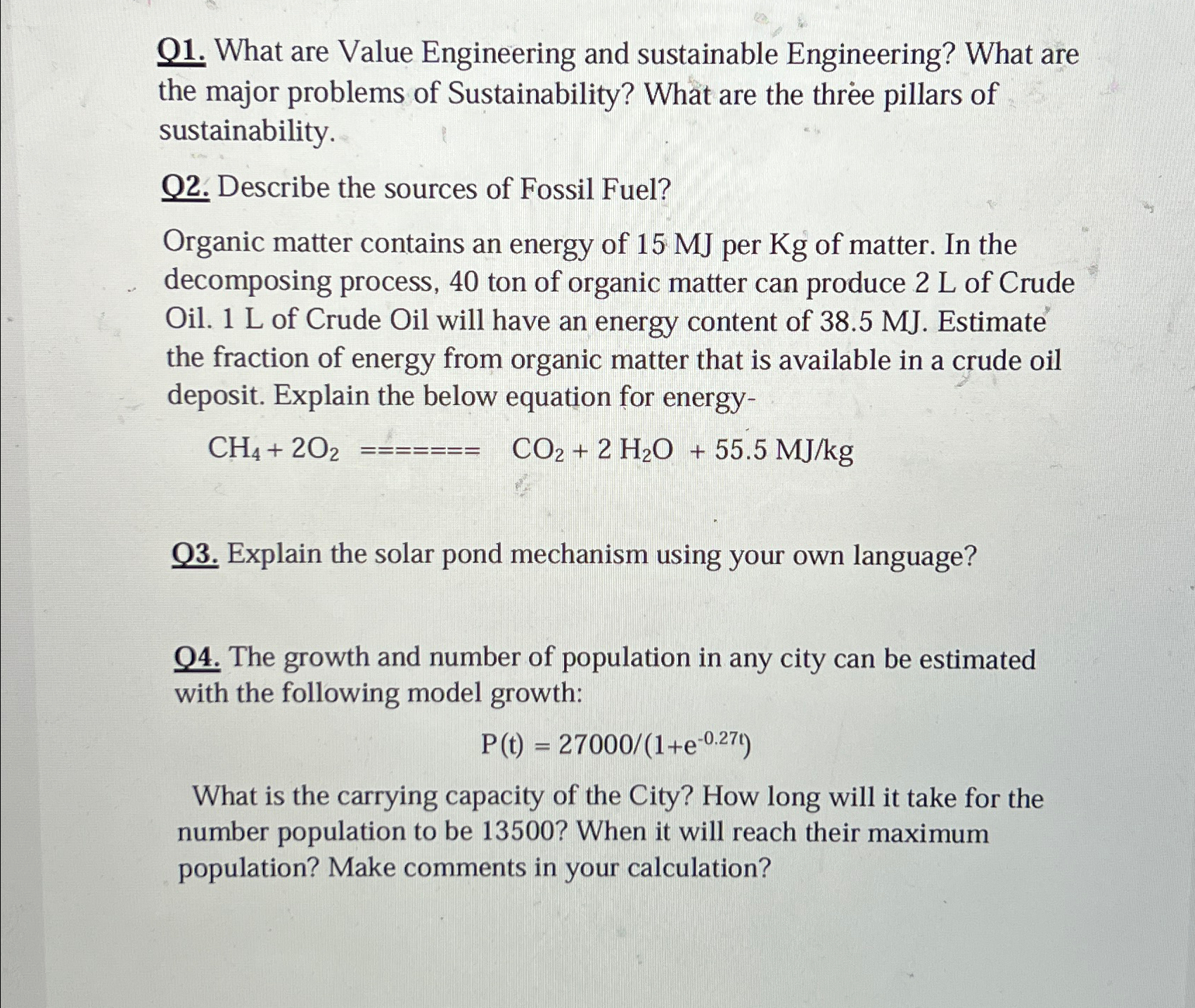 Q 1 . What are Value Engineering and sustainable