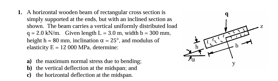 A horizontal wooden beam of rectangular cross