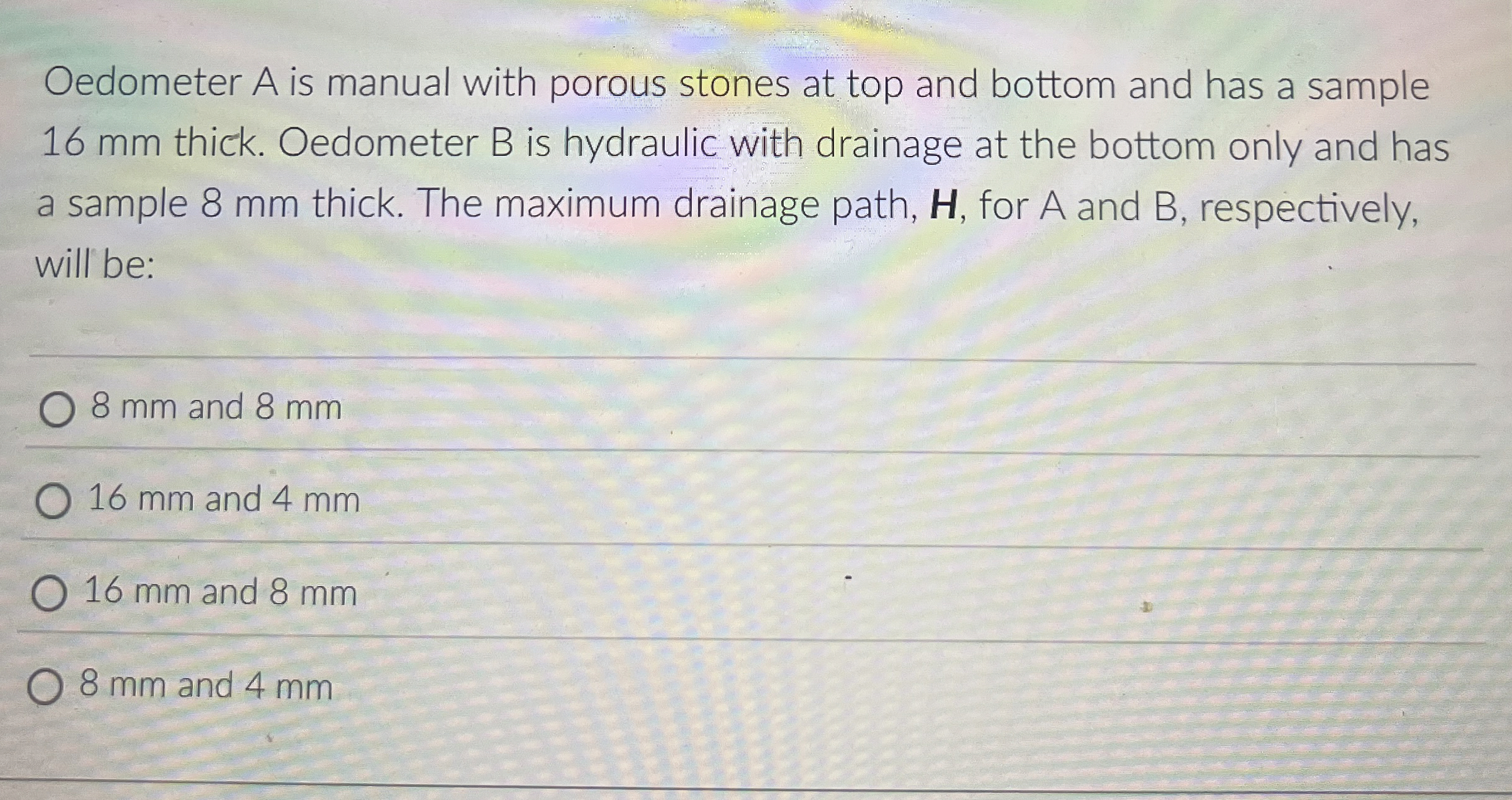 Oedometer A is manual with porous stones at top