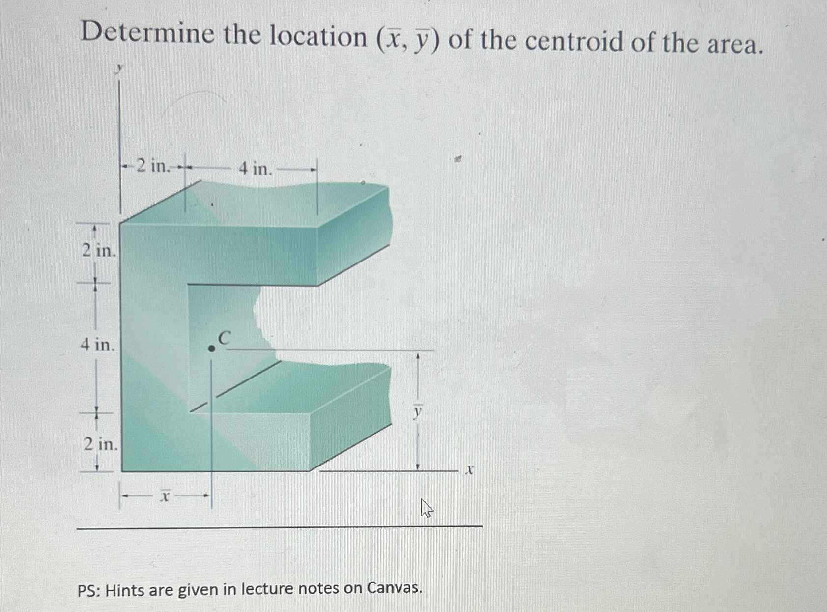 Determine the location ( x , b a r ( y ) ) of the