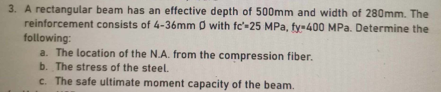 A rectangular beam has an effective depth of 5 0