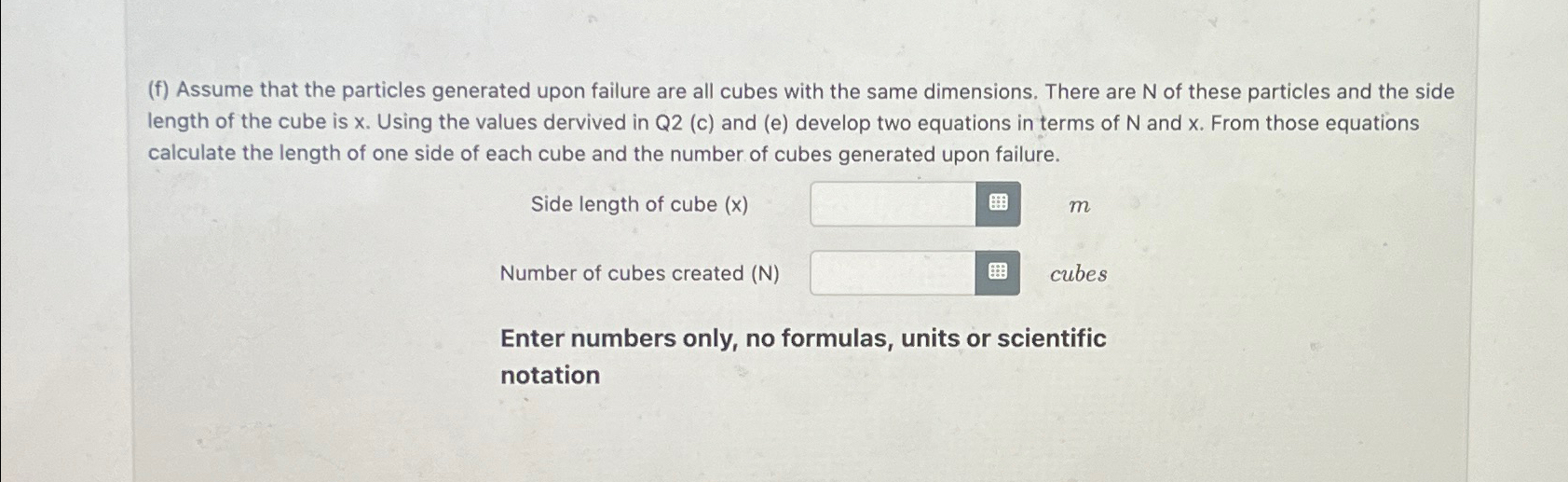 ( f ) Assume that the particles generated upon